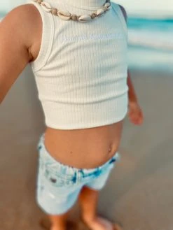 Salty Shreds ‘The Rad & The Reckless’ Ribbed Raw Crop - Girls -Salty Shreds Shop image 031743ec 7df7 4254 ac59 cd27d664916f