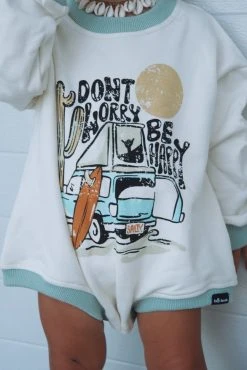 Salty Shreds Don't Worry, Be Happy Retro French Terry L/s Jumpsuit -Salty Shreds Shop image 064f49d7 161c 44cb bd30 79fdcd5b55bd