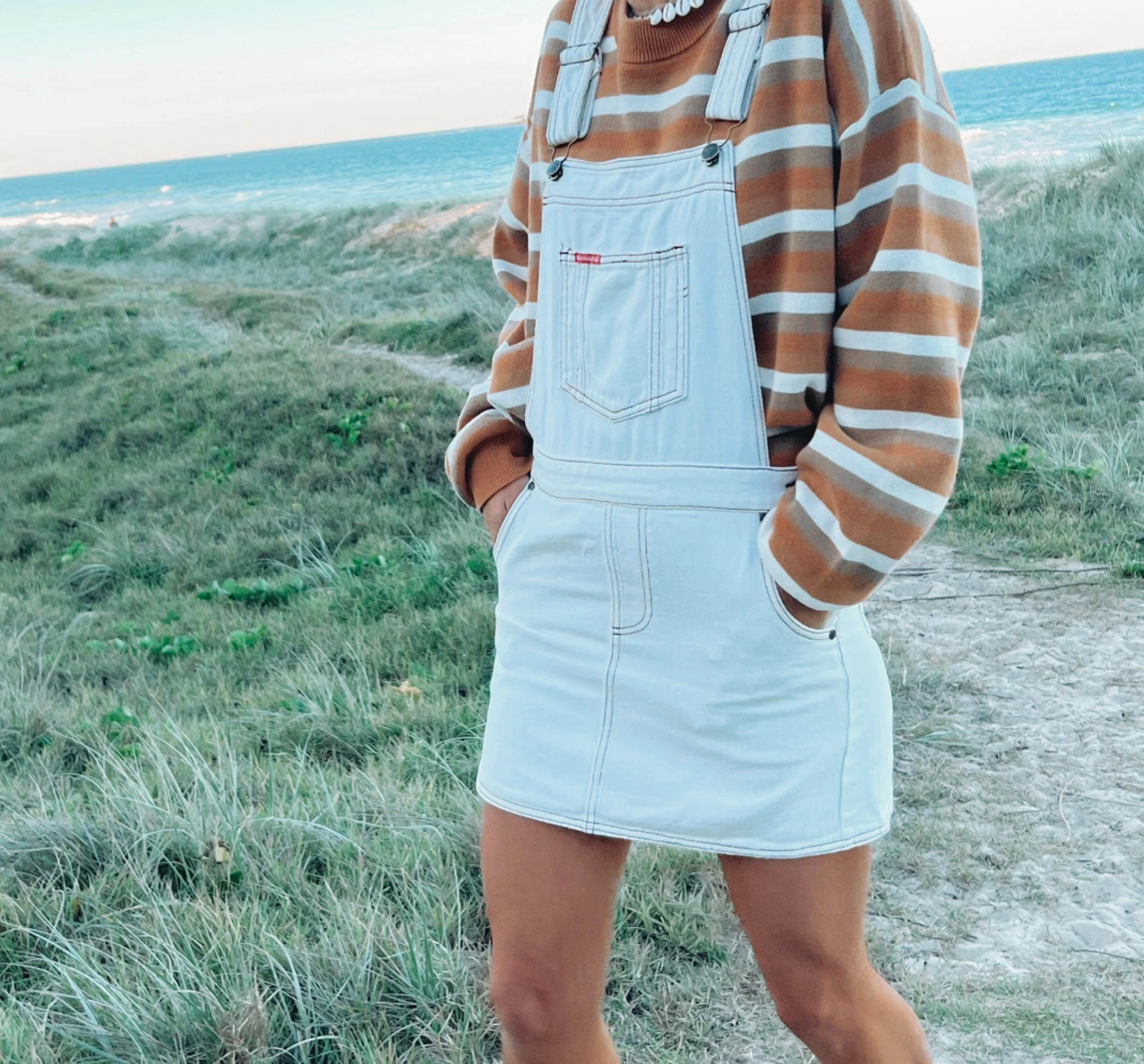 SS retro relaxed overall skirt- Bone - ladies Salty Shreds SS Retro Relaxed Overall Skirt- Bone - Ladies -Salty Shreds Shop image 0674fe14 601a 4aec 9479 62d0552af9b1 1