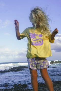 Salty Shreds Endless Waves Organic Knit Short - Purple Yellow - Groms