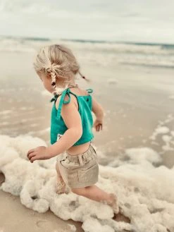 Salty Shreds Ocean Teal Linen Crop - Girls -Salty Shreds Shop image 0f2d8375 64db 4f1d 8e26 604af65a3404