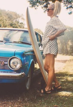 Salty Shreds High Tide Linen Checkerboard Short - Ladies -Salty Shreds Shop image 1ed1e985 7c3e 471a a2d3 48e07a7b06d6