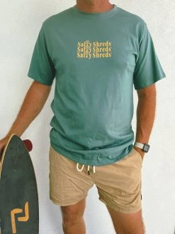 Salty Shreds Repeat Logo Tee - Mens