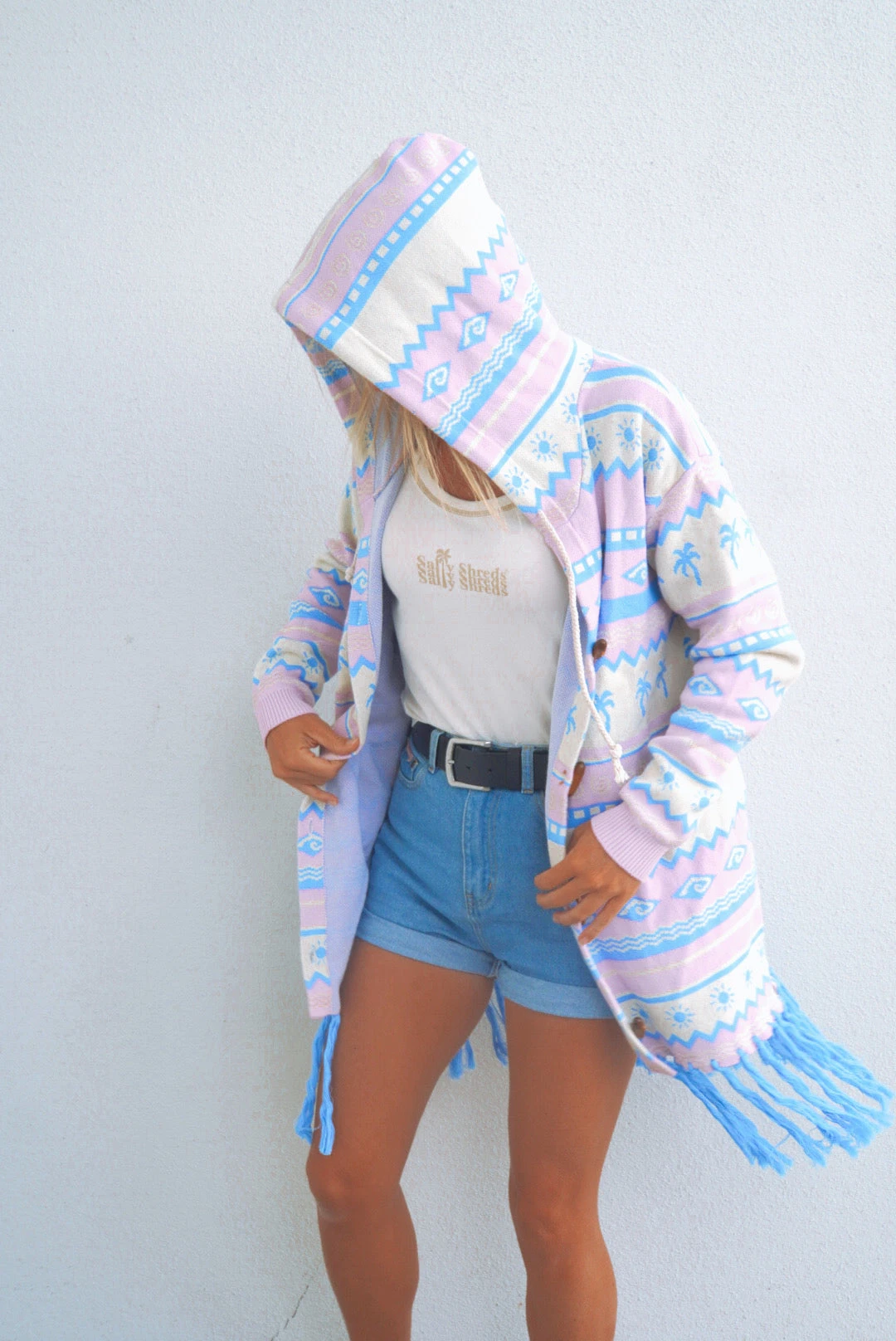 Salty Shreds Surf Wanderer Tribal Knitted Ocean Cardigan - Ladies 3 Salty Shreds Surf Wanderer Tribal Knitted Ocean Cardigan - Ladies