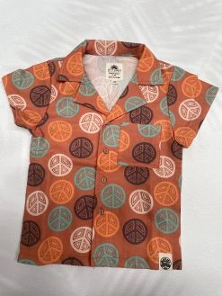 Salty Shreds Peace Out Linen Button Shirt - Groms -Salty Shreds Shop image 3238d332 d354 4088 ac2b afd408db678f