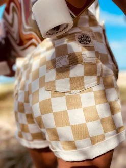 Salty Shreds Checkerboard Denim Overalls- Ladies -Salty Shreds Shop image 36b5c05c b605 46c4 80c2 c446611cf523