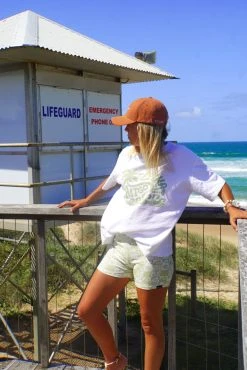 Salty Shreds Lethat Shitgo Organic Oversized Green Print Statement Tee - Ladies