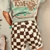Salty Shreds Checkerboard Denim Shorts - Ladies -Salty Shreds Shop image 3c433d77 6711 4c7f a821 2f7c7b9ecfe0