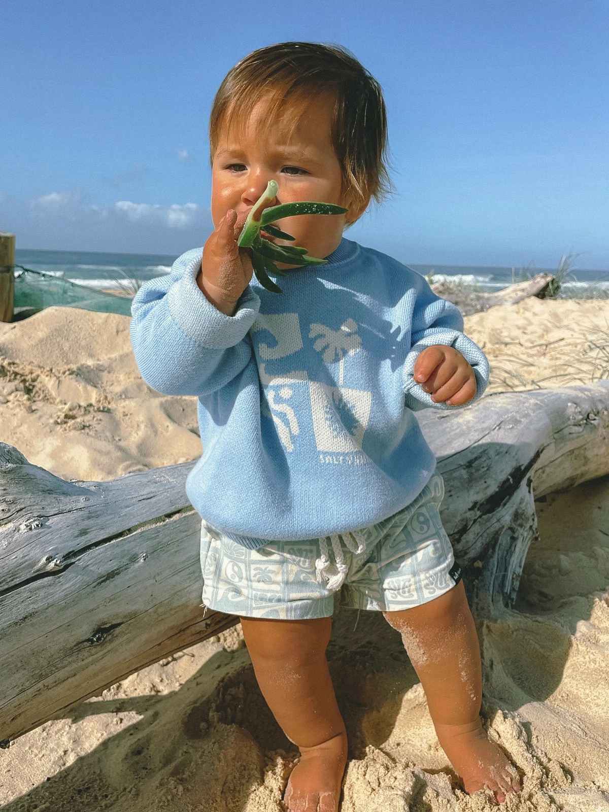 Salty Shreds SS Beach Club Patterned Twill Short - Retro Blue - Groms 4 Salty Shreds SS Beach Club Patterned Twill Short - Retro Blue - Groms - Image 2