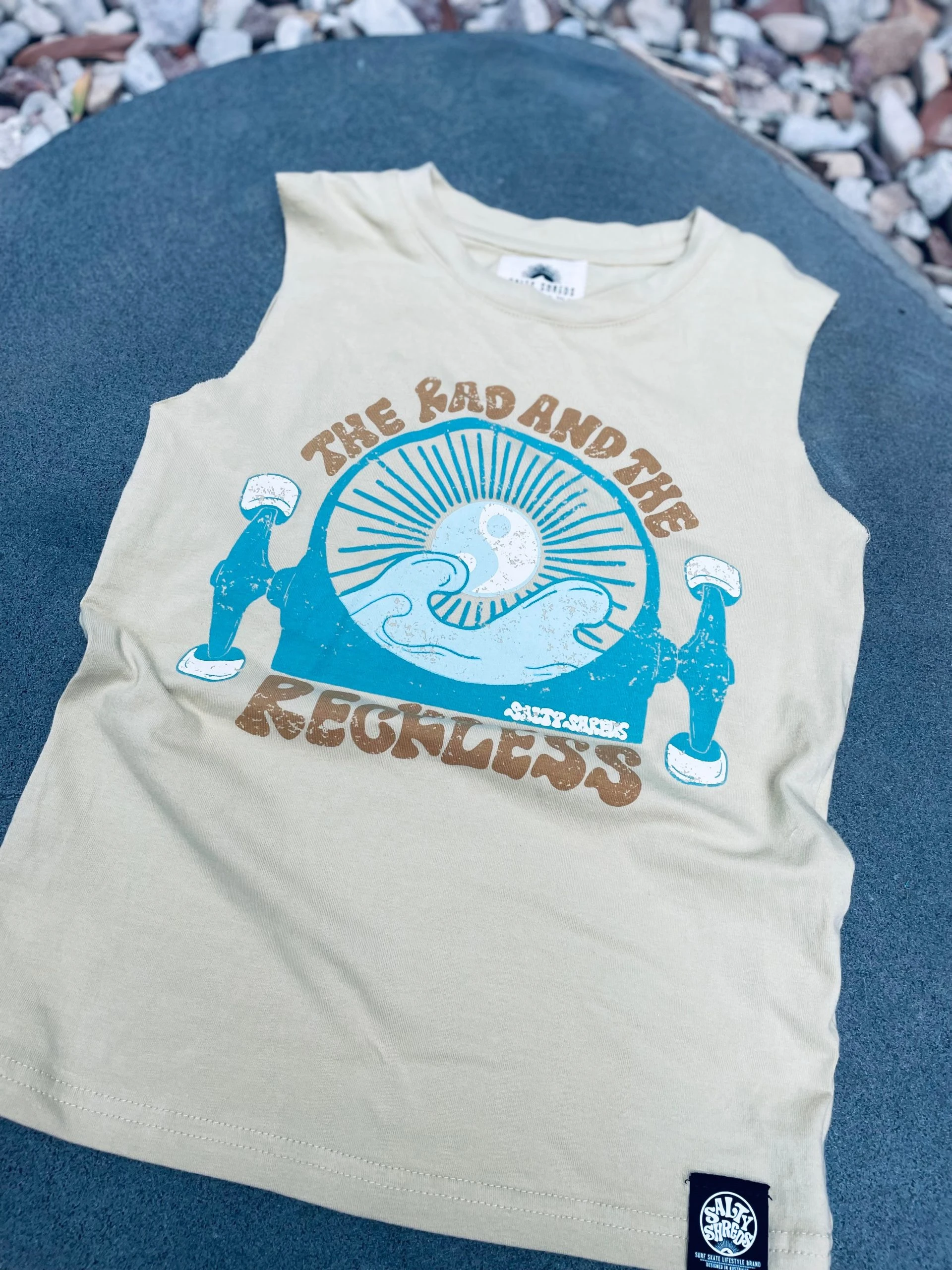 Salty Shreds The Rad & The Reckless Fade Out Groms Muscle Tank 9 Salty Shreds The Rad & The Reckless Fade Out Groms Muscle Tank - Image 7