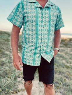 Salty Shreds Desert Dreamin Linen Button Shirt- Mens