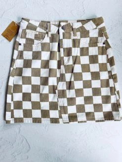 Salty Shreds Checkerboard Denim Skirt - Ladies -Salty Shreds Shop image 65a71ff7 6d90 4c84 92e7 e793b627c4a3
