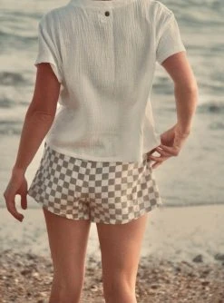 Salty Shreds High Tide Linen Checkerboard Short - Ladies -Salty Shreds Shop image 6eef0ddf 6860 44b6 a6a7 bbb89f379b68