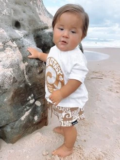 Salty Shreds Endless Waves Organic Knit Short - Beige - Groms