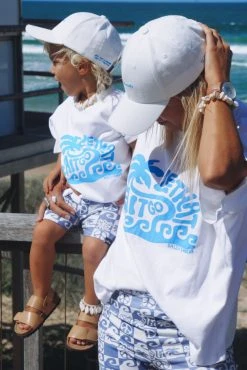 Salty Shreds Lethat Shitgo Organic Oversized Blue Print Statement Tee - Ladies