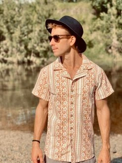 Salty Shreds Summer Dreamin Linen Button Shirt-mens