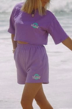 Salty Shreds SS Logo Summer Lounge Crop Tee - Ladies