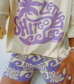 Salty Shreds Lethat Shitgo Organic Oversized Statement Tee - Yellow - Ladies