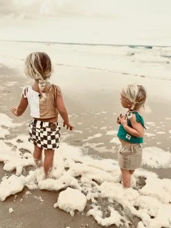 Salty Shreds Ocean Teal Linen Crop - Girls -Salty Shreds Shop image 964e9479 6f99 47f9 a822 95b82bb622f6