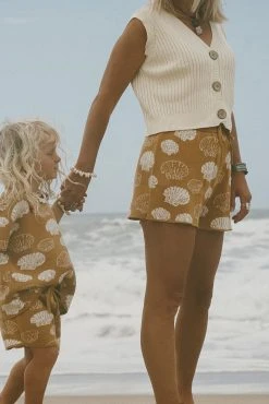 Salty Shreds Sandy Shells Knit Short - Ladies