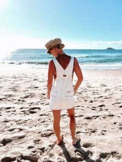 Salty Shreds SS Retro Relaxed Overall Skirt- Bone - Ladies -Salty Shreds Shop image 9d629ad4 bbf1 4ac0 8479 546722d2283b