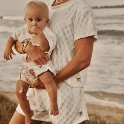 Salty Shreds Minimalist Relaxed Terry Cotton Tee - Ladies