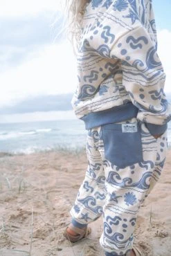 Salty Shreds Under The Sea French Terry Slouch Set - Retro Blue - Groms