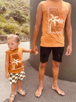 Salty Shreds Palms Trees & Acoustics Fade Out Mens Tank