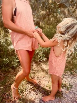 Salty Shreds Beach Days Linen Playsuit - Girls