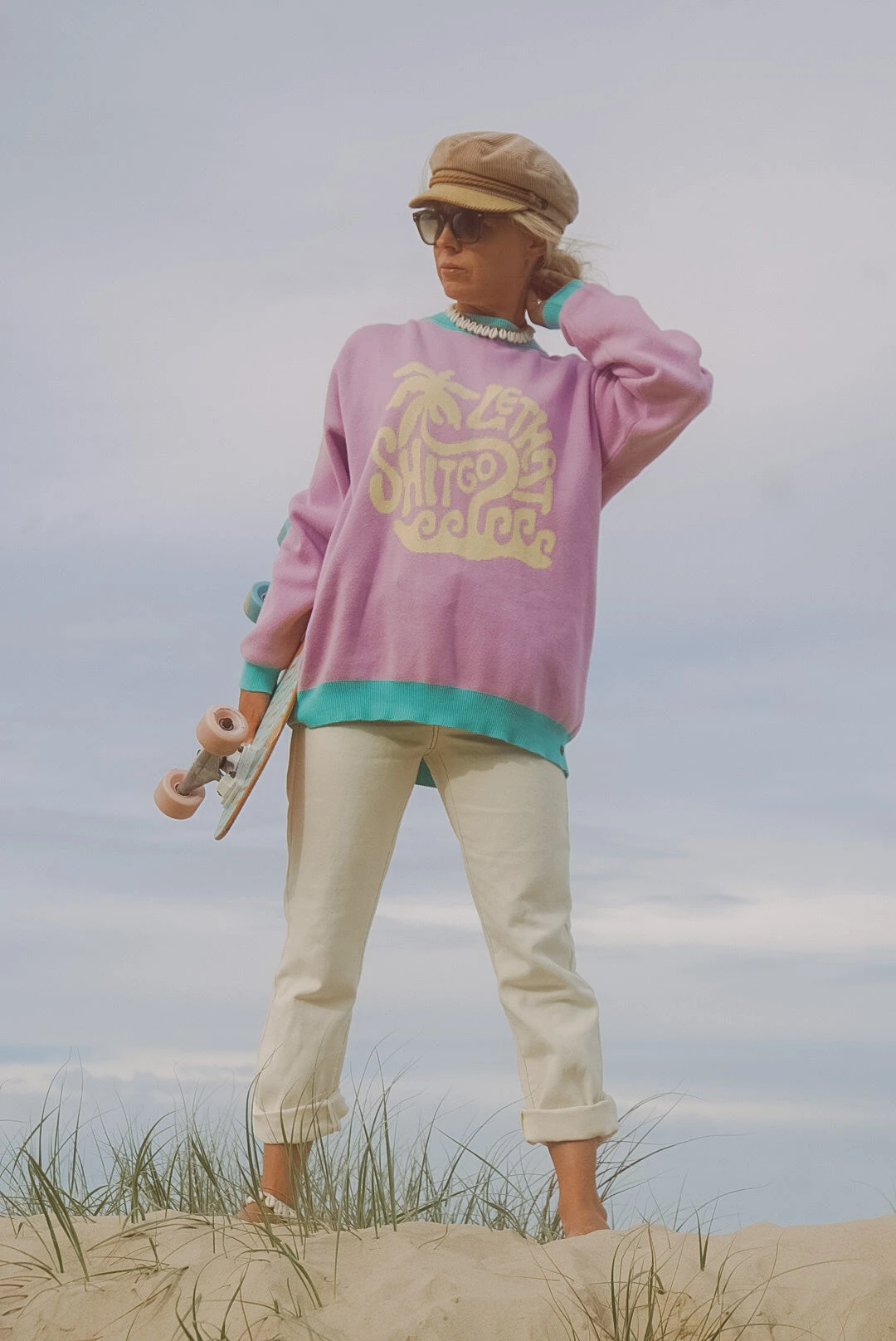 Salty Shreds Lethat Shitgo Oversized Retro Organic Knit Sweater - Ladies 3 Salty Shreds Lethat Shitgo Oversized Retro Organic Knit Sweater - Ladies