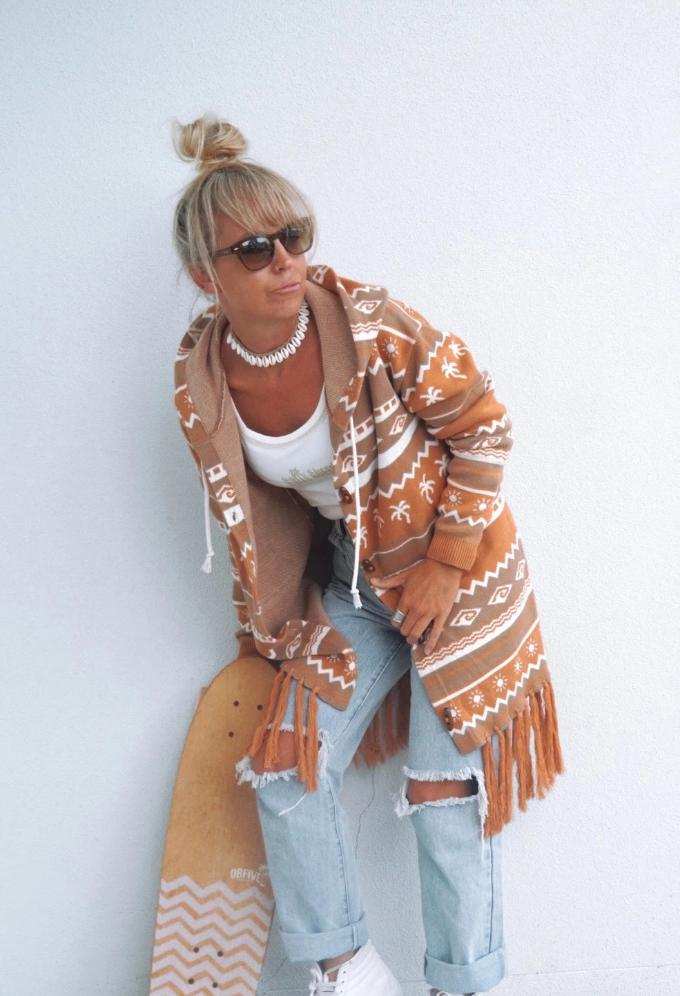 Salty Shreds Surf Wanderer Tribal Knitted Desert Cardigan - Ladies 11 Salty Shreds Surf Wanderer Tribal Knitted Desert Cardigan - Ladies - Image 9