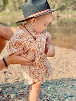 Salty Shreds Summer Dreamin Linen Button Shirt- Groms