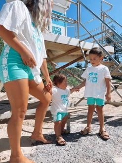 Salty Shreds SS Beach Club Ribbed Ocean Bike Short - Ladies