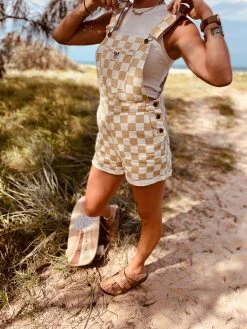 Salty Shreds Checkerboard Denim Overalls- Ladies -Salty Shreds Shop image bc2e59dd f894 4bbc 83b1 fe53eceacaf6