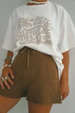 Salty Shreds Lazy Summer Ladies Knit Short - Coconut