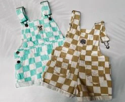 Salty Shreds Checkerboard Denim Overalls- Groms -Salty Shreds Shop image c31459ca b766 47bc ade0 0394c9ad57f6 1