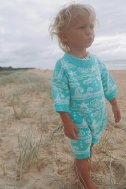 Salty Shreds Under The Sea Organic Knit Jumpsuit - Groms