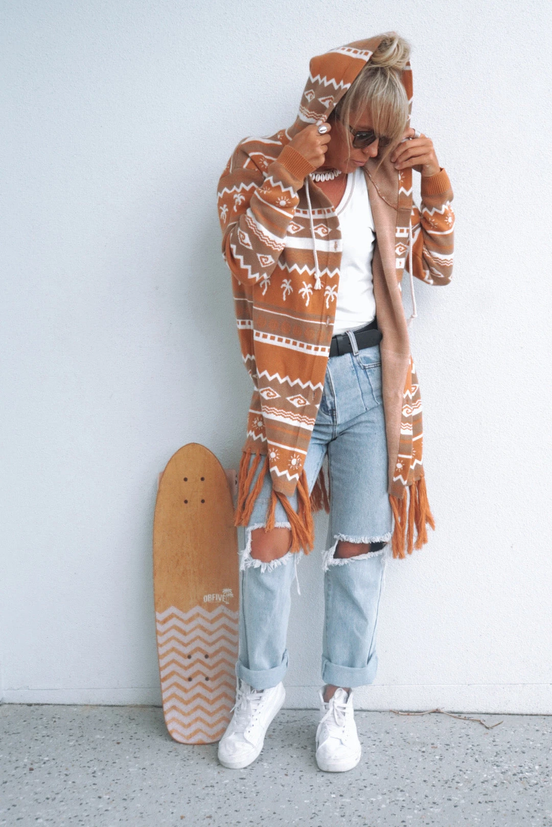 Salty Shreds Surf Wanderer Tribal Knitted Desert Cardigan - Ladies 4 Salty Shreds Surf Wanderer Tribal Knitted Desert Cardigan - Ladies - Image 2