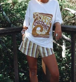 Salty Shreds My Sisters Keeper Organic 70's Stripe Short - Ladies -Salty Shreds Shop image cbfb8888 8e20 4439 8b06 d3e87fc665cb