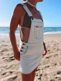 Salty Shreds SS Retro Relaxed Overall Skirt- Bone - Ladies -Salty Shreds Shop image cc8edf3f e674 4cbc a65a d15db0ff95b9