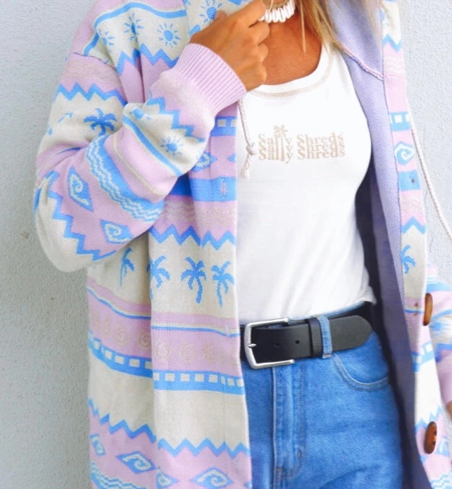 Salty Shreds Surf Wanderer Tribal Knitted Ocean Cardigan - Ladies 6 Salty Shreds Surf Wanderer Tribal Knitted Ocean Cardigan - Ladies - Image 4