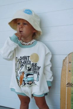 Salty Shreds Don't Worry, Be Happy Retro French Terry L/s Jumpsuit