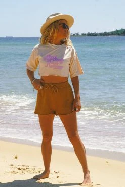 Salty Shreds Good Vibes, Rad Times Crop Tee - Ladies