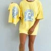Salty Shreds Take It Easy Oversized Yellow Hemp Tee - Ladies -Salty Shreds Shop image e6419bdb 2827 4d26 8756 a590b0baba44