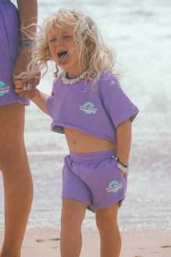 Salty Shreds SS Logo Summer Lounge Crop Tee - Girls