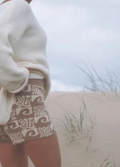 Salty Shreds Endless Waves Organic Knit Short - Beige - Ladies -Salty Shreds Shop image eaed0431 d87f 4a0e be07 bcda70c5eaf3 1