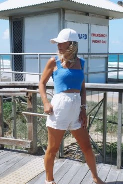 Salty Shreds Retro Summer Knitted Organic Crop - Ladies