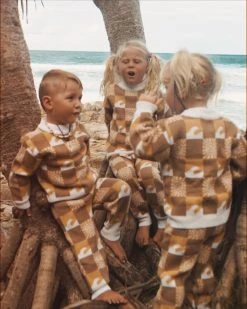 Salty Shreds Sunshine & Swells Checkerboard Knit Pant