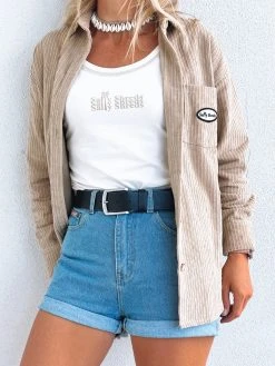 Salty Shreds Coastal Cord Button Shirt - Ladies -Salty Shreds Shop image f54849d4 abb7 458f 95ab 2b608babe003 1