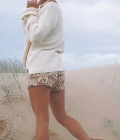 Salty Shreds Endless Waves Organic Knit Short - Beige - Ladies -Salty Shreds Shop image f760813c 675f 4b60 8b04 f52e0323ce77